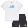 CONCEPTS SPORT CONCEPTS SPORT WHITE/CHARCOAL MIAMI DOLPHINS BIG & TALL T-SHIRT AND SHORTS SET