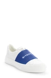 Givenchy City Court Logo Embroidered Sneakers In White/ Electric Blue