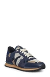 Valentino Camouflage Rockrunner Low-top Sneakers In Mwt-marine-br.indigo-beige