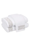 Matouk Adelphi Cotton Wash Cloth In White/truffle