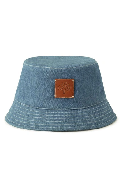 Mulberry Womens Denim Blue Logo-patch Denim Bucket Hat