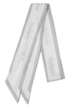 Mulberry Logo Twilly Scarf In Pale Grey - White