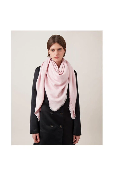 Mulberry Tree Jacquard Silk & Organic Cotton Scarf In Powder Rose