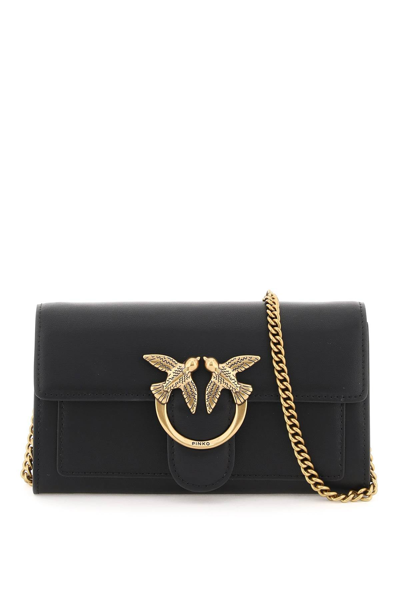 Pinko Love Bag Simply Crossbody Clutch Bag In Nero Antique Gold (black)