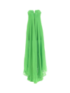 Cult Gaia Janelle Strapless Floral-print A-line Gown In Fern