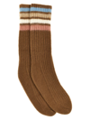 Etro Striped Colour-block Wool-blend Socks In Beige
