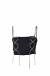 Giuseppe Di Morabito Rhinestone-straps Cropped Top In Black