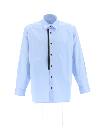 Gr10k Chest-pocket Cotton Shirt In Blue