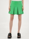 Bottega Veneta Green Leather Skirt In Green