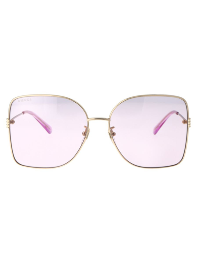 Gucci Gg1282sa Gold Sunglasses In 004 Gold Gold Pink