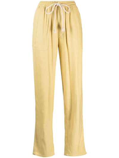 Isabel Marant Étoile Viamao Wide-leg Silk Trousers In Yw Yellow