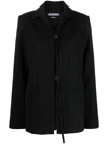 Jacquemus La Veste Amaro Wool Twill Ties Blazer In Black