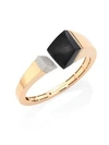 Roberto Coin Sauvage Privé Pave Diamond, Black Jade & 18K Rose Gold Bangle