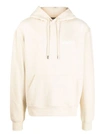 Jacquemus Logo-print Organic-cotton Hoodie In Beige
