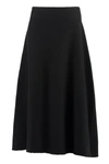 Jil Sander Viscose Skirt With Asymmetrical Hem And Side Slit In Black