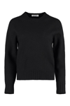 Jil Sander Medium-weight Crewneck Sweater Knitwear Black In Black