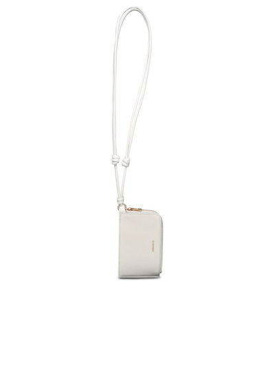 Jil Sander Ivory Leather Card Case In White