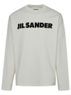 Jil Sander Men White Crewneck Sweatshirt With Contrasting Logo Print At The Front In Cotton Man In White