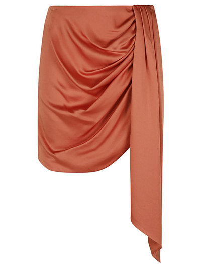 SIMKHAI SIMKHAI MAE DRAPED SATIN MINI SKIRT