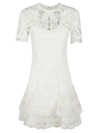 Simkhai Paislee Applique Lace Mini Tee Dress In White