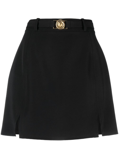 Just Cavalli Jacquard-motif Fitted Skirt In Black