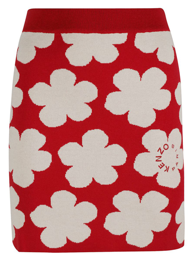 Kenzo Red Floral Skirt