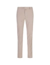 KITON KITON BEIGE COTTON SLIM FIT TROUSERS