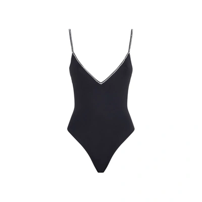 La Reveche Embellished One-piece Swimsuit In Black