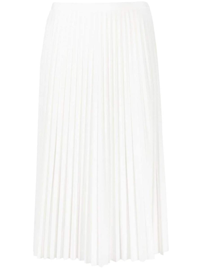 Lacoste Fully-pleated Midi-skirt In White