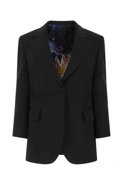 Lanvin Single Breasted Cropped-sleeve Blazer In 10