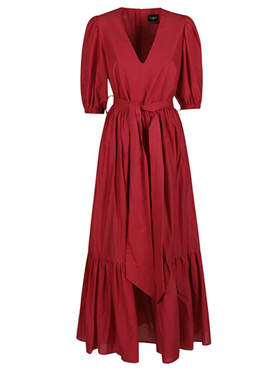 Lavi Cotton Long Dress In Red