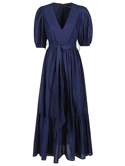 Lavi Cotton Long Dress In Blue