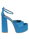 Lella Baldi Blue Blue Slingback Heels In Blue