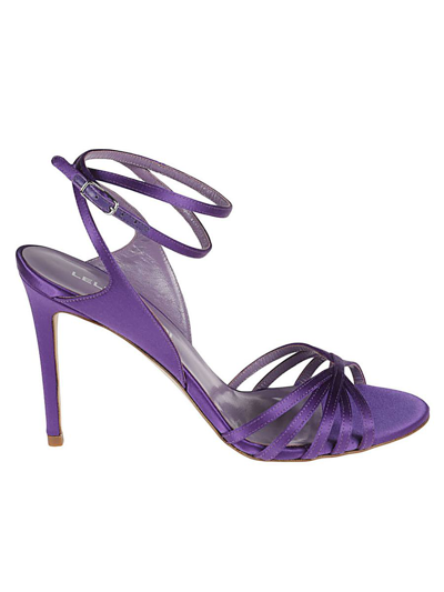 Lella Baldi Satin Sandals In Violet