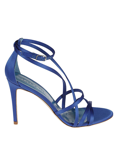 Lella Baldi Satin Sandals In Blue