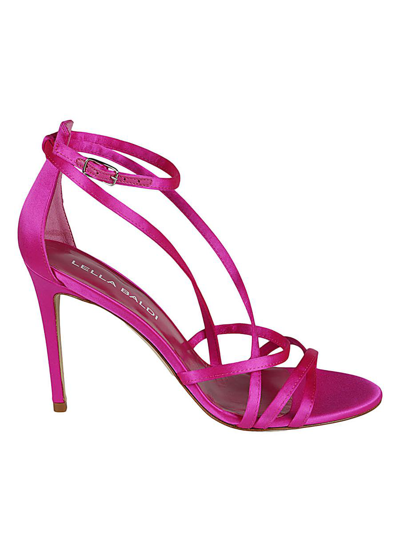 Lella Baldi Satin Sandals In Pink