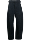 Lemaire Denim Wide-leg Twisted Belted Jeans In Blue
