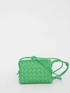 Bottega Veneta Mini Loop Leather Crossbody Bag In Green