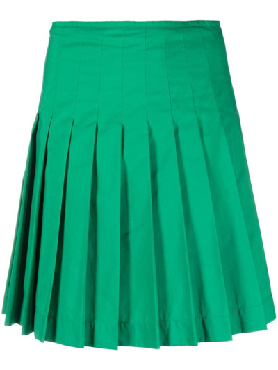 Maison Kitsuné Fully-pleated Above-knee Skirt In Green