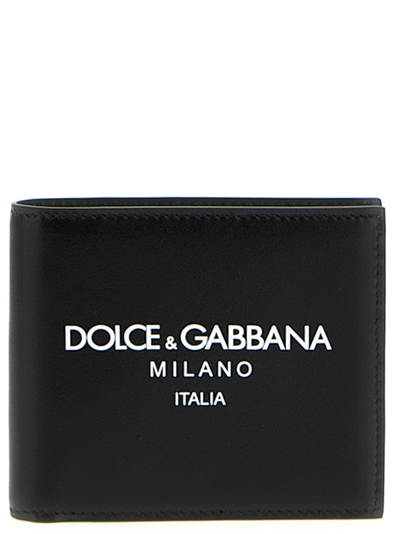 Dolce & Gabbana Logo Print Wallet In White/black