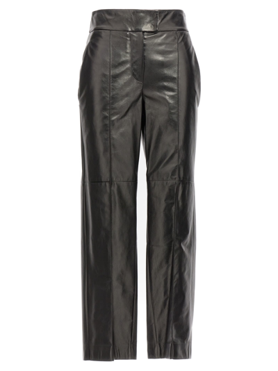 Brunello Cucinelli Leather Pants In Black