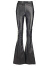 ATTICO THE ATTICO PIAF FLARED LEATHER TROUSERS