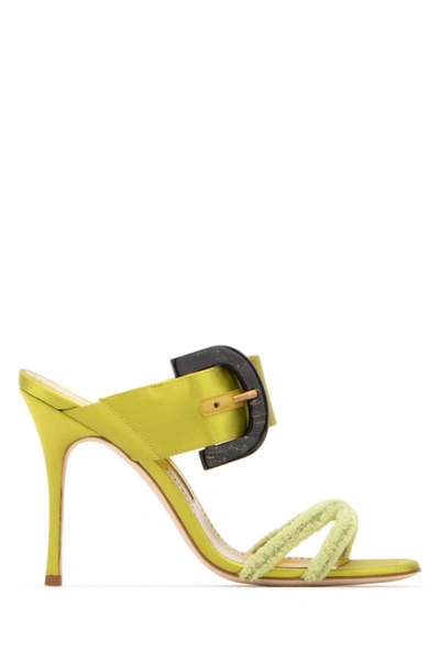 Manolo Blahnik Guye Buckle Detailed Sandals In Multi