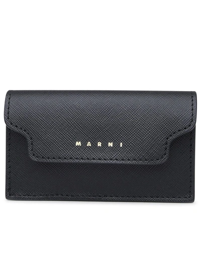 Marni Black Leather Cardholder