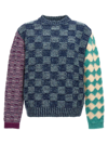 Marni Checked Patchwork Virgin Wool Jumper In Multicolor