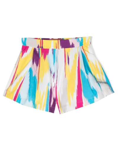 Missoni Kids' Zig Zag Cotton Muslin Bermuda Shorts In Multicolor