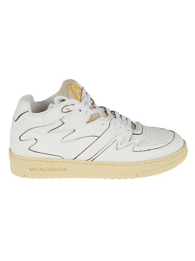 Metalgienchi Neon Leather Sneakers In White