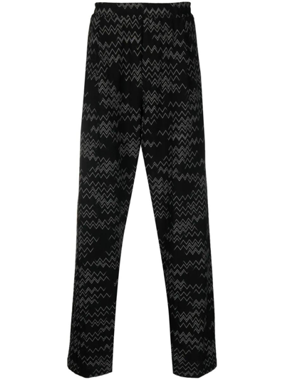Missoni Chevron-print Elasticated-waist Track Pants In Black With Little