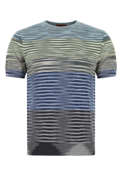 Missoni Man Embroidered Cotton T-shirt In Multicolor