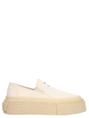 Mm6 Maison Margiela Ecru Canvas Slip On Sneakers In Beige